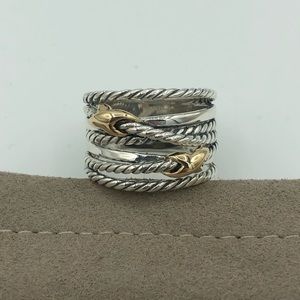 David Yurman 18k Gold Double X Crossover Ring